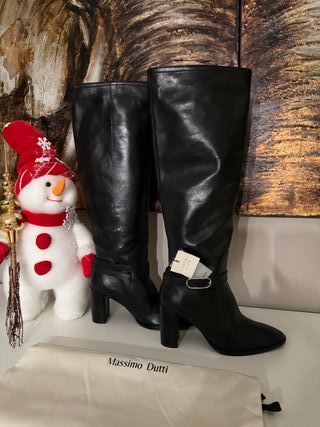 Botas altas Massimo Dutti pretas