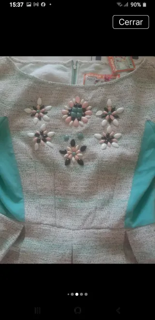 Vestido Holypreppy Beige y Turquesa