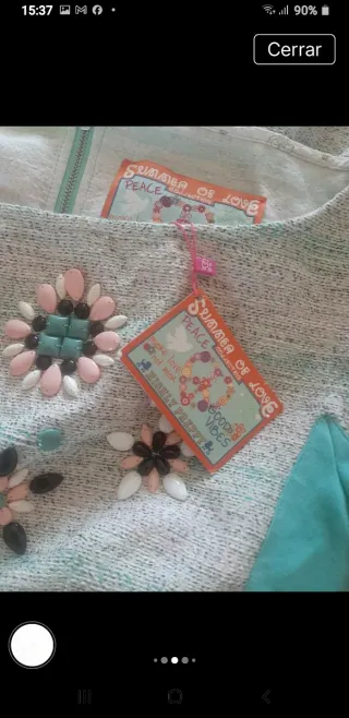 Vestido Holypreppy Beige y Turquesa