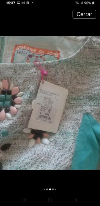 Vestido Holypreppy Beige y Turquesa