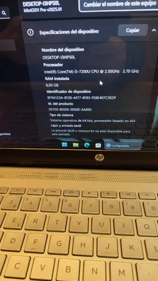 Portátil HP Pavilion 14 i5 7Gen 8Gb ram m.2 Win11