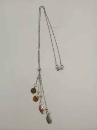 Collana Y donna argento 925 placcata oro saliscend