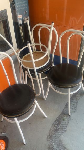 Sillas de comedor beige tela