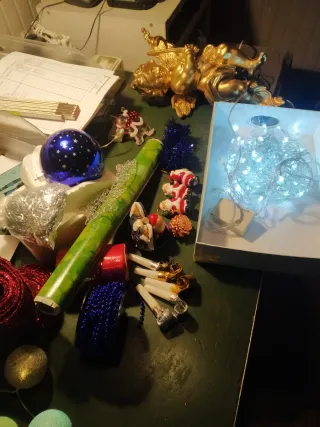 Luci natalizie blu e oro