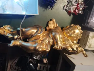 Luci natalizie blu e oro