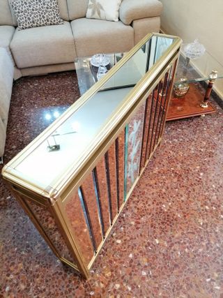 Cubre radiador aluminio dorado y cristal