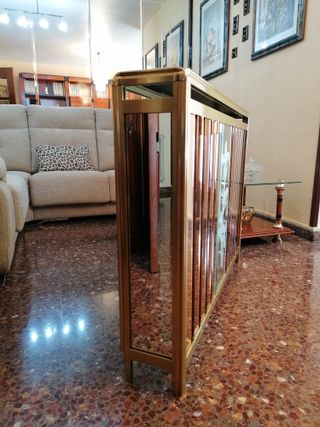 Cubre radiador aluminio dorado y cristal