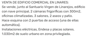 Edificio comercial con cámaras frigoríficas