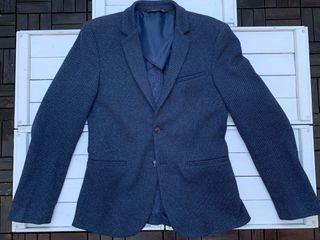 Giacca Uomo Zara Man TG. 48 Blazer Jersey Blu
