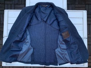 Giacca Uomo Zara Man TG. 48 Blazer Jersey Blu