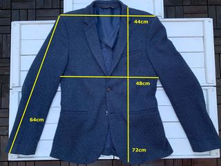 Giacca Uomo Zara Man TG. 48 Blazer Jersey Blu