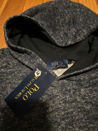 Polo Ralph Lauren Moletom Cinza Azul cor de ganga