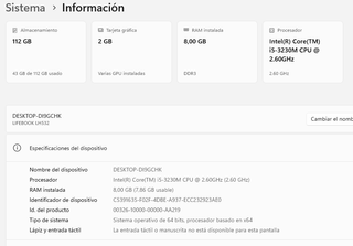 Fujitsu Core i5 2.6GHz 8GB RAM 2GB Gráfica SSD