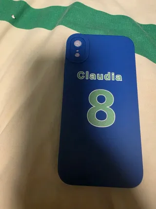 Funda iPhone XR Azul con Nombre y Número