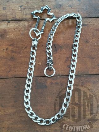 Catena portafoglio in metallo con teschio