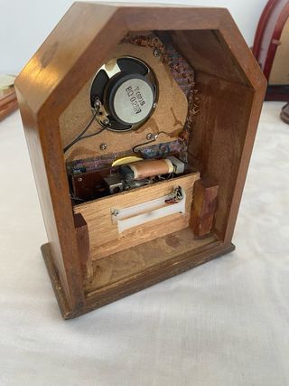 Barómetro y Radio Madera Antiguos