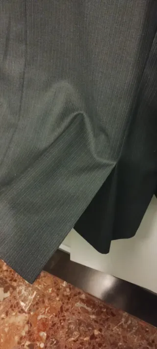 Traje completo hombre gris marengo raya T62