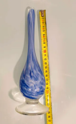 Vaso di vetro soffiato Murano blu