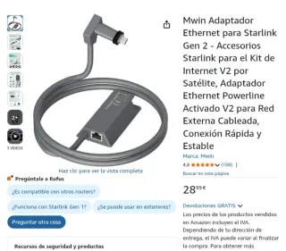 Adaptador Ethernet Starlink Gen 2