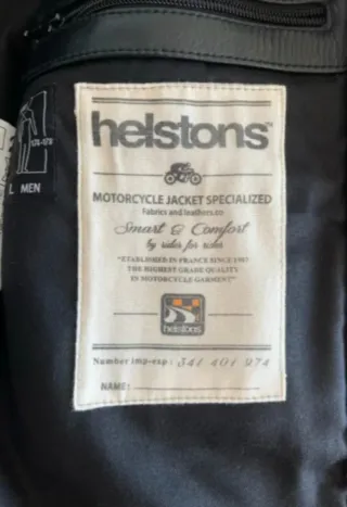 Chaqueta Cuero Moto Helstons Trust Negra