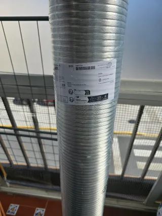Tubo extracción humos aluminio IKEA de 12 cm.