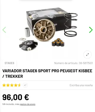 Variador Stage6 Sport PRO Peugeot Kisbee/Trekker