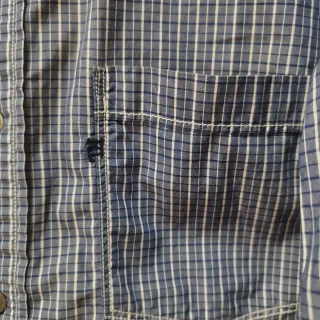 Camisa Polo Jeans Company riscas azul e branca L