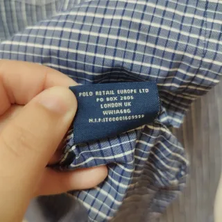 Camisa Polo Jeans Company riscas azul e branca L