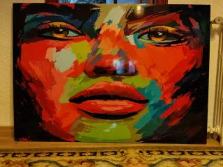 Lote 3 cuadros arte abstracto mujer