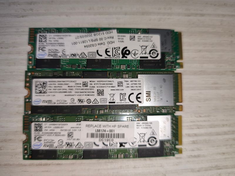 Discos duros SSD M.2 NVME Intel 512GB