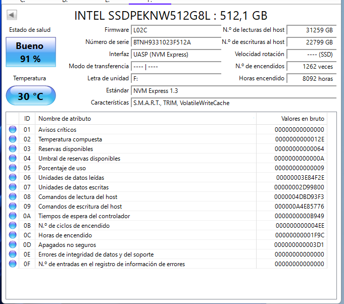 Discos duros SSD M.2 NVME Intel 512GB afbeelding 3
