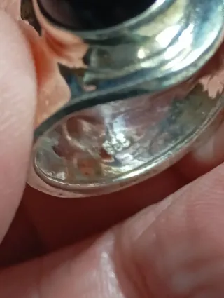 Anillo Plata Ley Ajustable Piedra onix