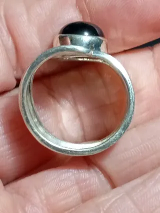 Anillo Plata Ley Ajustable Piedra onix