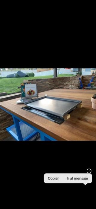 Isla de jardín/porche de madera y metal