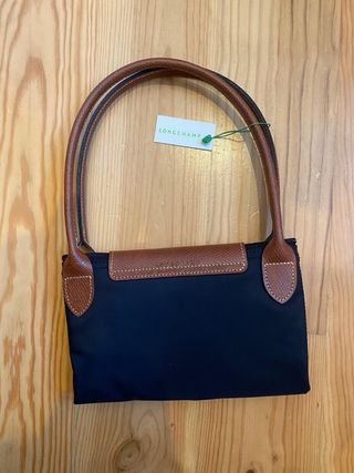 Mala Longchamp L preta e castanha