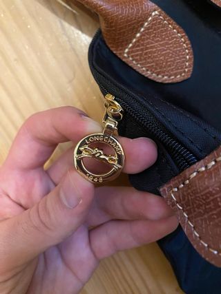 Mala Longchamp L preta e castanha