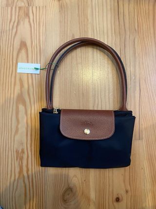 Mala Longchamp L preta e castanha