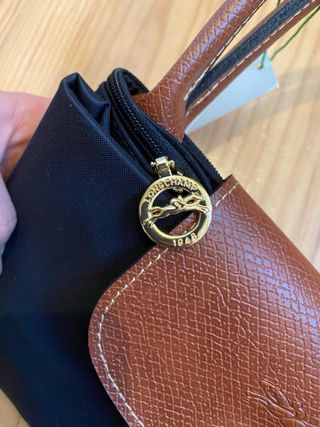 Mala Longchamp L preta e castanha