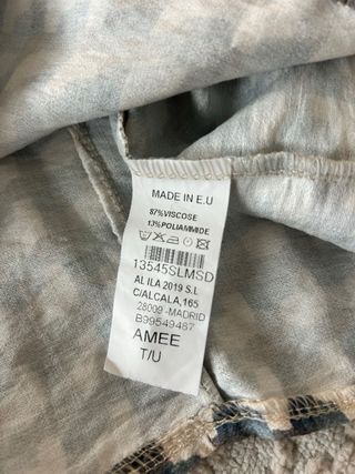 Blusa Mulaya Cuadros Manga Larga