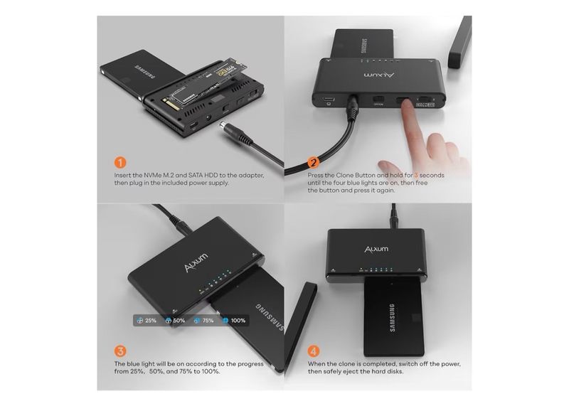 Carcasa Alxum USB a NVMe M.2 afbeelding 5