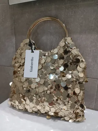 Bolso Tintoretto Dorado Lentejuelas