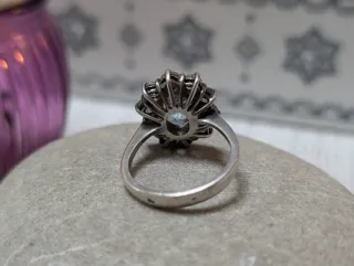 Anillo antiguo aguamarina plata