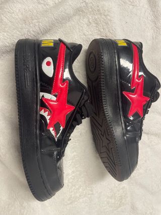 BAPE Bapesta Zapatillas Negras Rojas