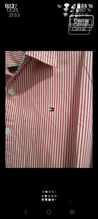 Camisa Tommy Hilfiger Rayas Rojas Hombre