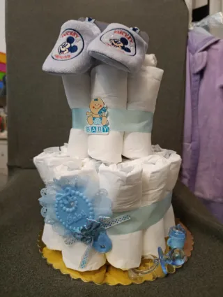 Bolo de Fraldas Menino Mickey