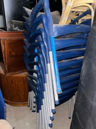 Sillas de Rattan Beige y Gris