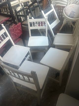 Sillas de Rattan Beige y Gris