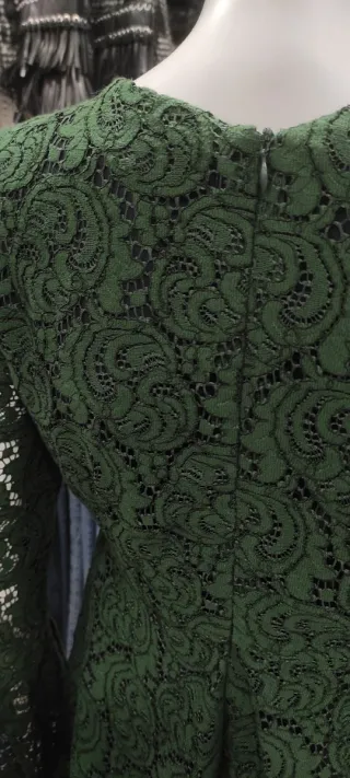 Vestido Zara calado verde Talla S