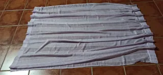 2 Fundas Cojín y Cortina Malva