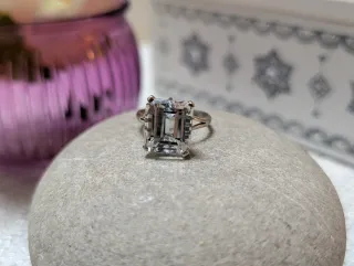 Anillo Antiguo Aguamarina Natural